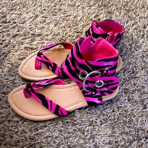 Pink and black zebra print sandals Women’s 8 1/2